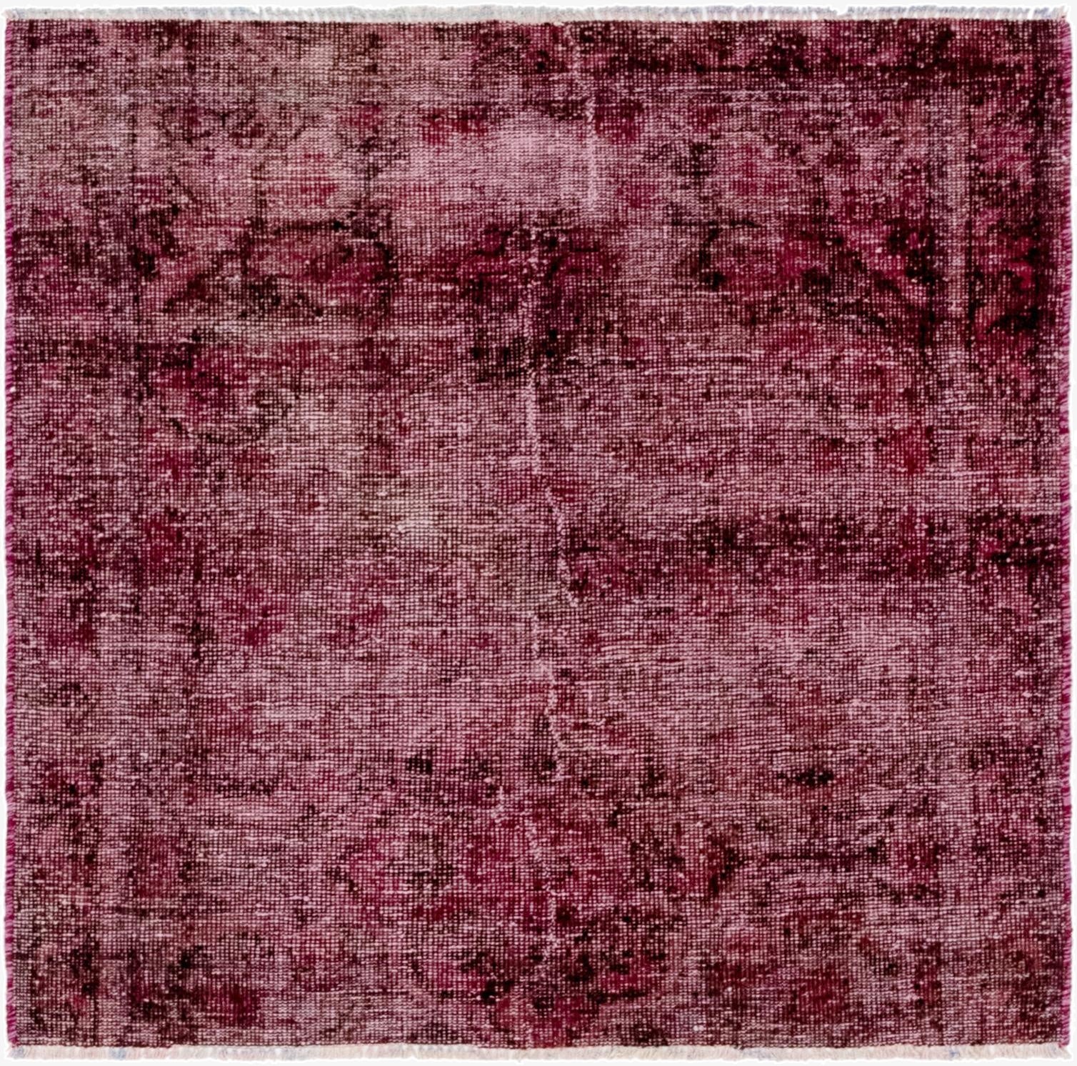  3' 8 x 4'  Hand Knotted Ultra Vintage Persian Wool Square Rug