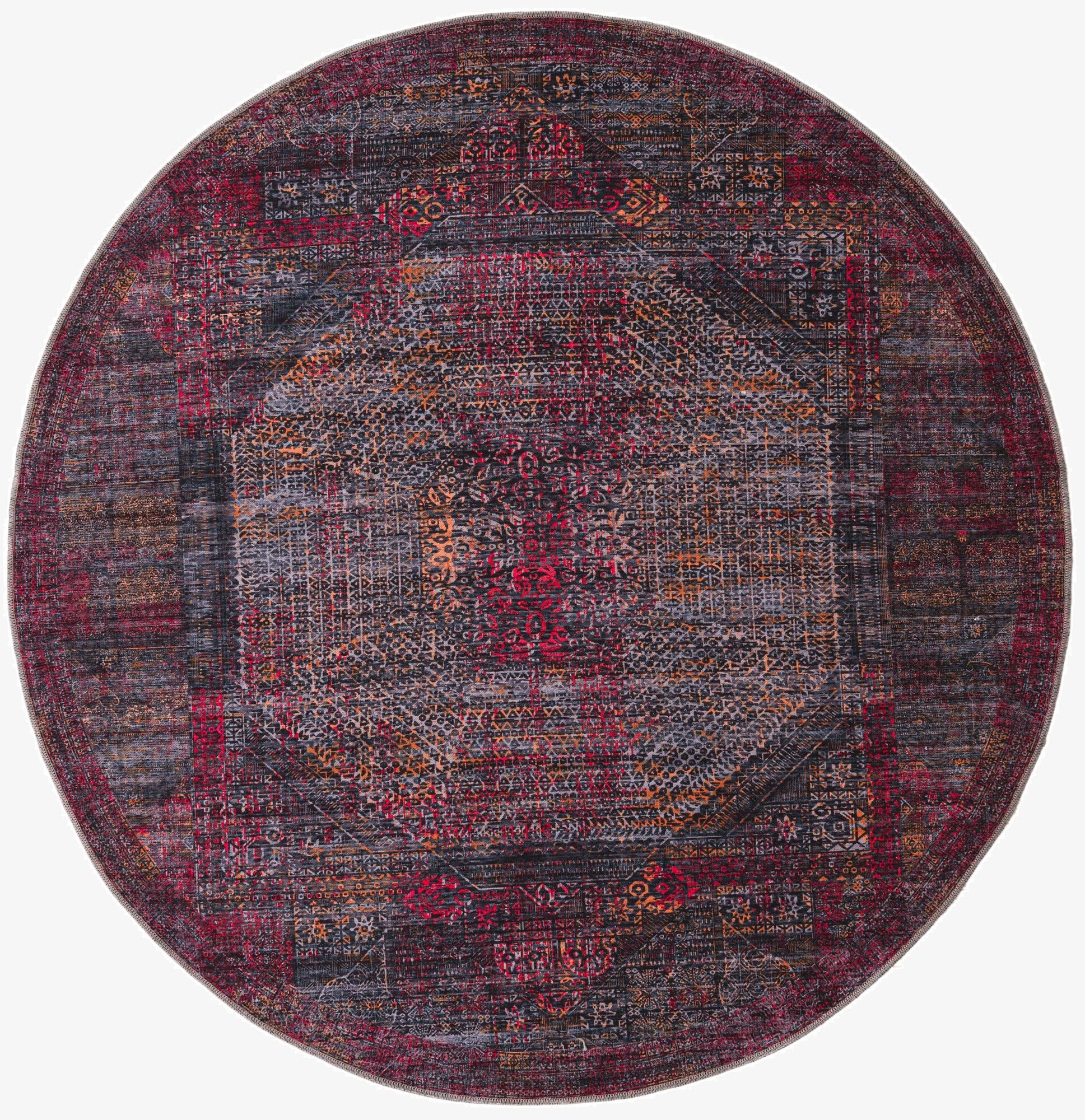  7' 3 x 7' 3  Washable Mangata Round Rug