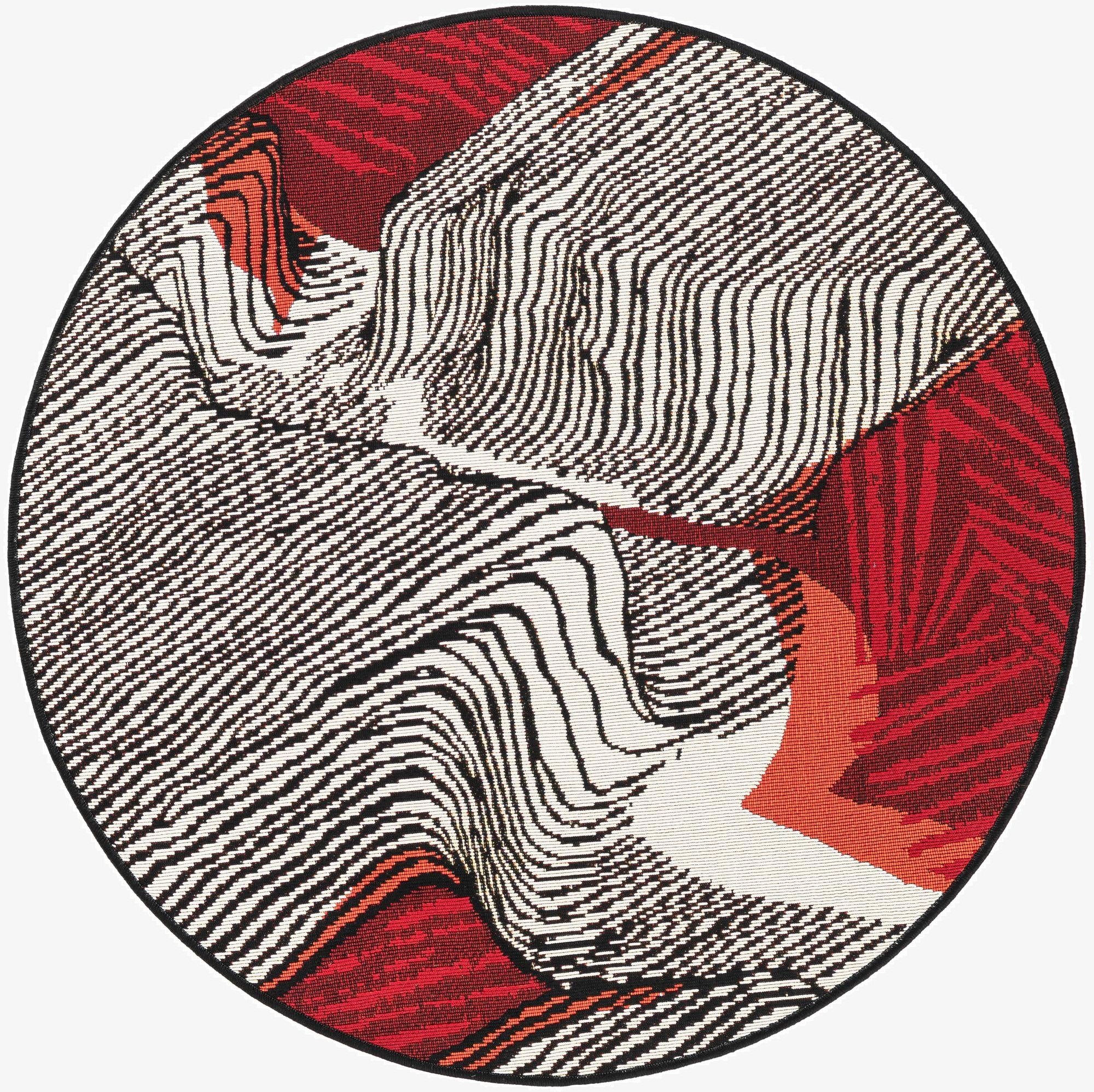  3' x 3'  Washable Modern Indoor / Outdoor Round Rug