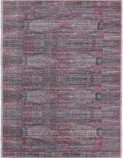 A 13 ft runner rug from the Mangata collection, featuring a distressed traditional medallion pattern in blacks and reds, perfect for a hallway.