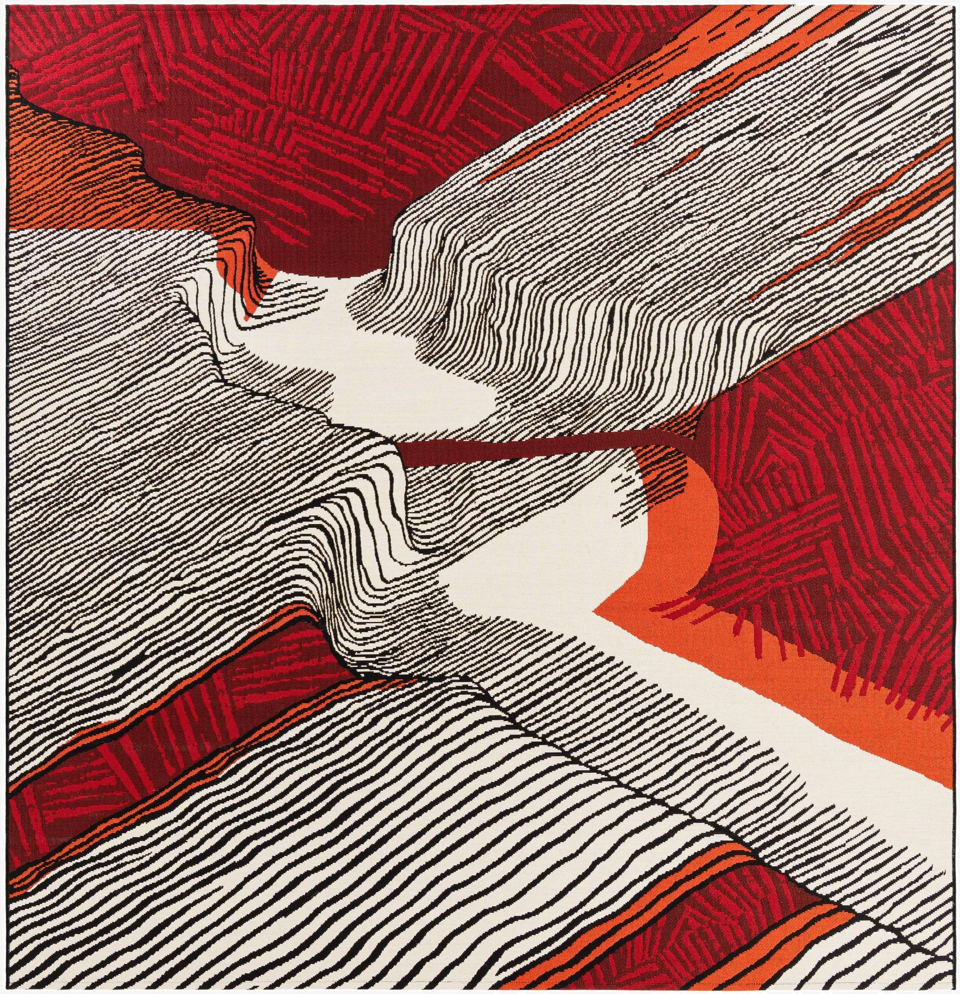  8' x 8'  Washable Modern Indoor / Outdoor Square Rug