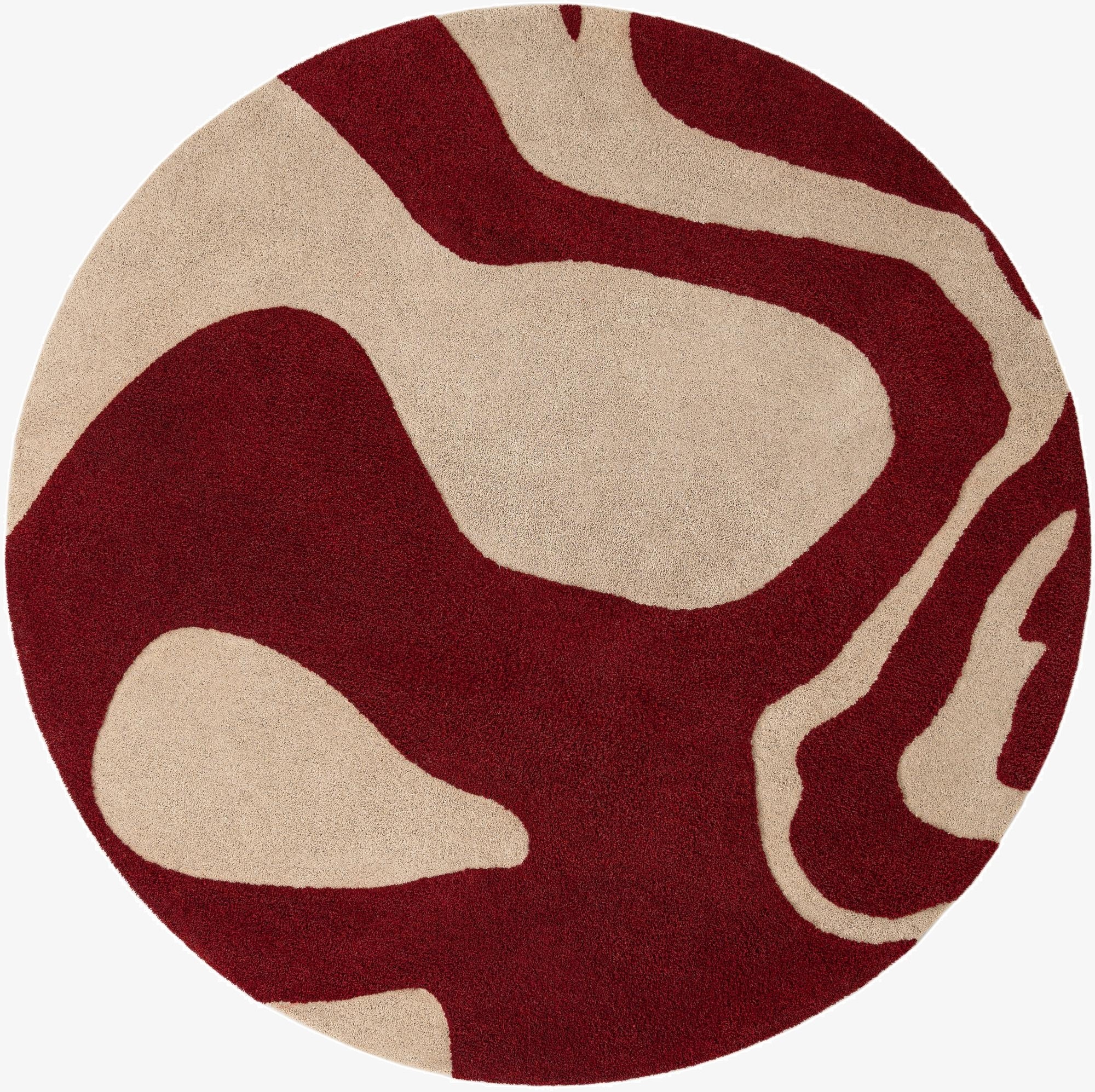  8' x 8' Handtufted Wool Round Rug