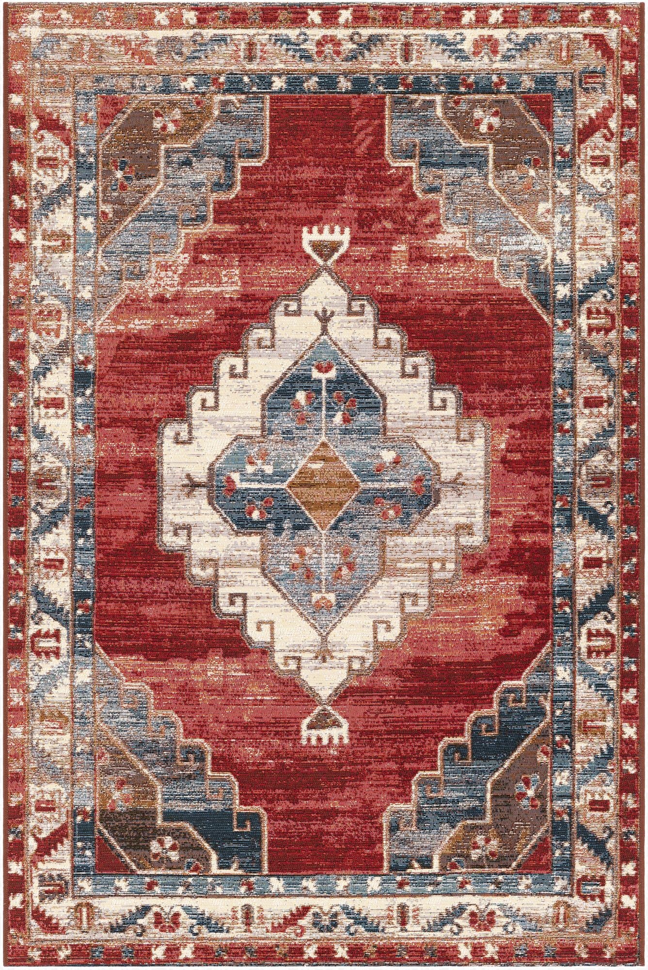  4' x 6'  Washable Traditional Indoor / Outdoor Rug
