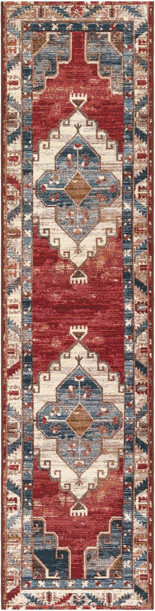  2' x 8'  Washable Traditional Indoor / Outdoor Runner Rug