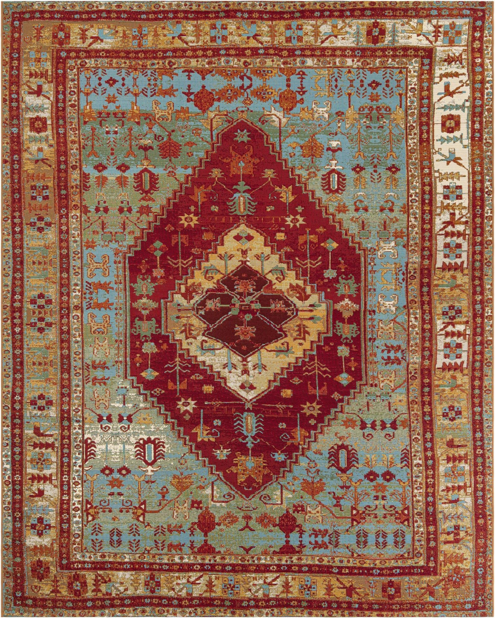  7' 10 x 10'  Washable Traditional Indoor / Outdoor Rug