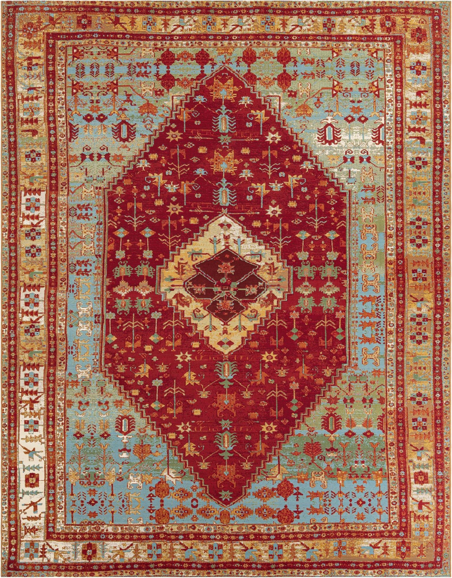  9' x 12'  Washable Traditional Indoor / Outdoor Rug