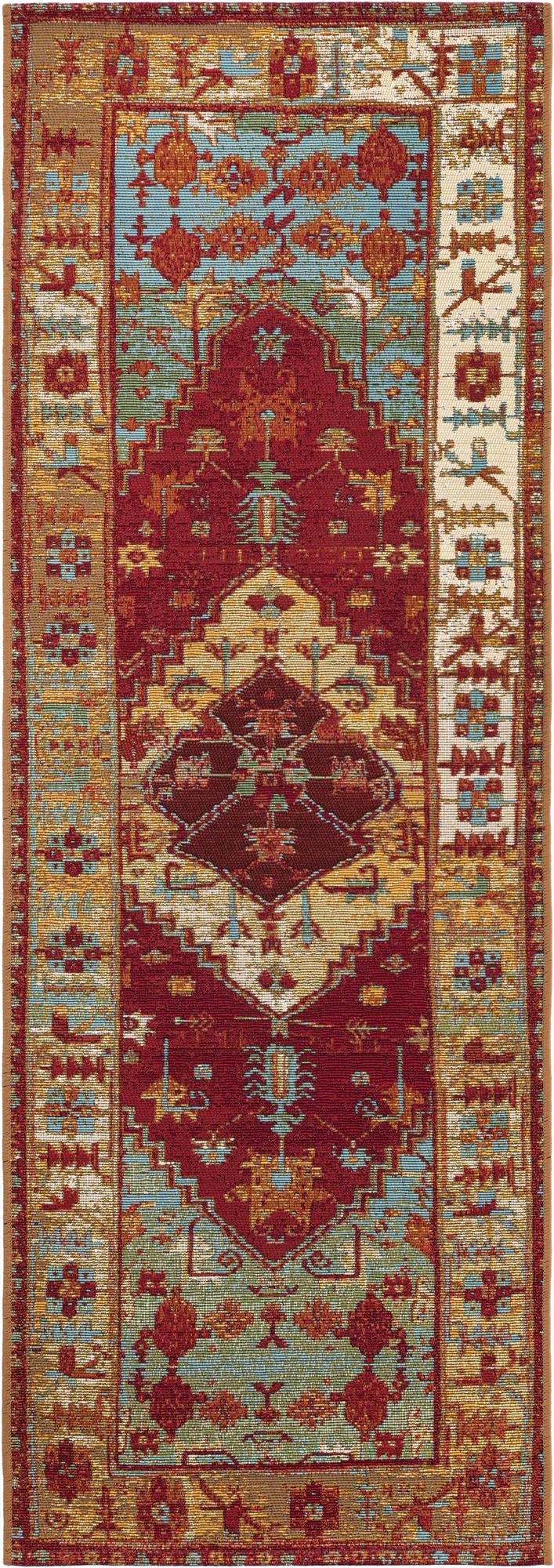  2' x 6'  Washable Traditional Indoor / Outdoor Runner Rug