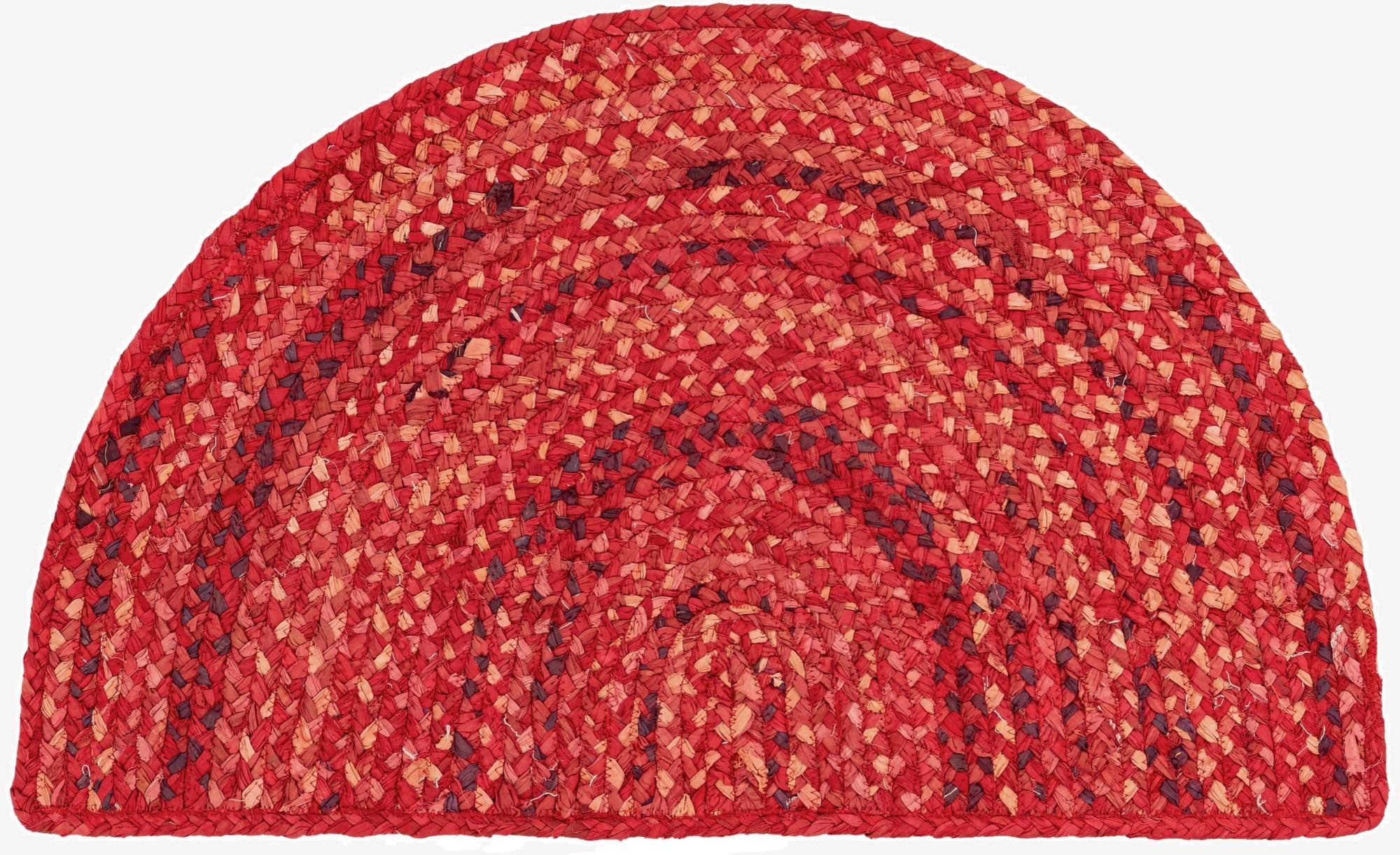  2' 2 x 3' 7  Hand Braided Chindi Hearth Rug