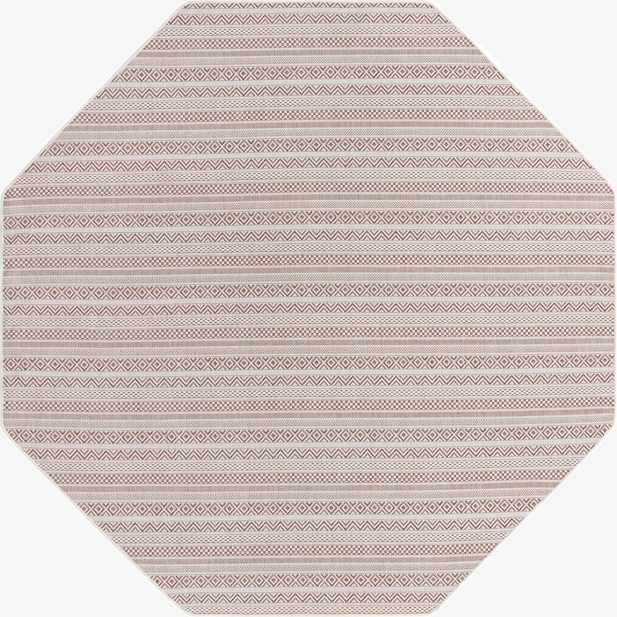  7' 10 x 7' 10  Washable Ribbon Indoor / Outdoor Octagon Rug