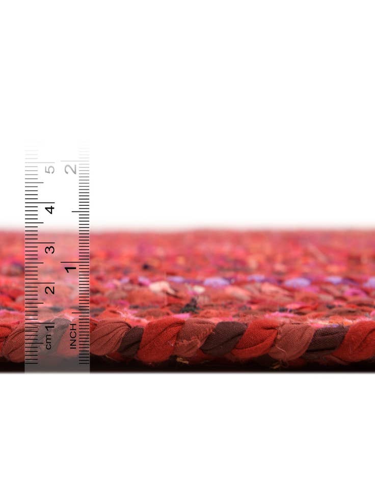 Detail image of  8' x 10'  Hand Braided Chindi Oval Rug