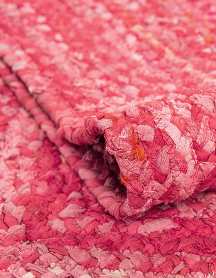 Detail image of  8' x 10'  Hand Braided Chindi Oval Rug