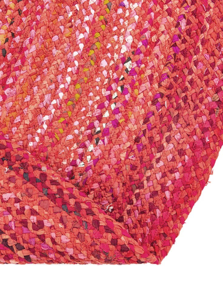 Detail image of  8' x 10'  Hand Braided Chindi Oval Rug