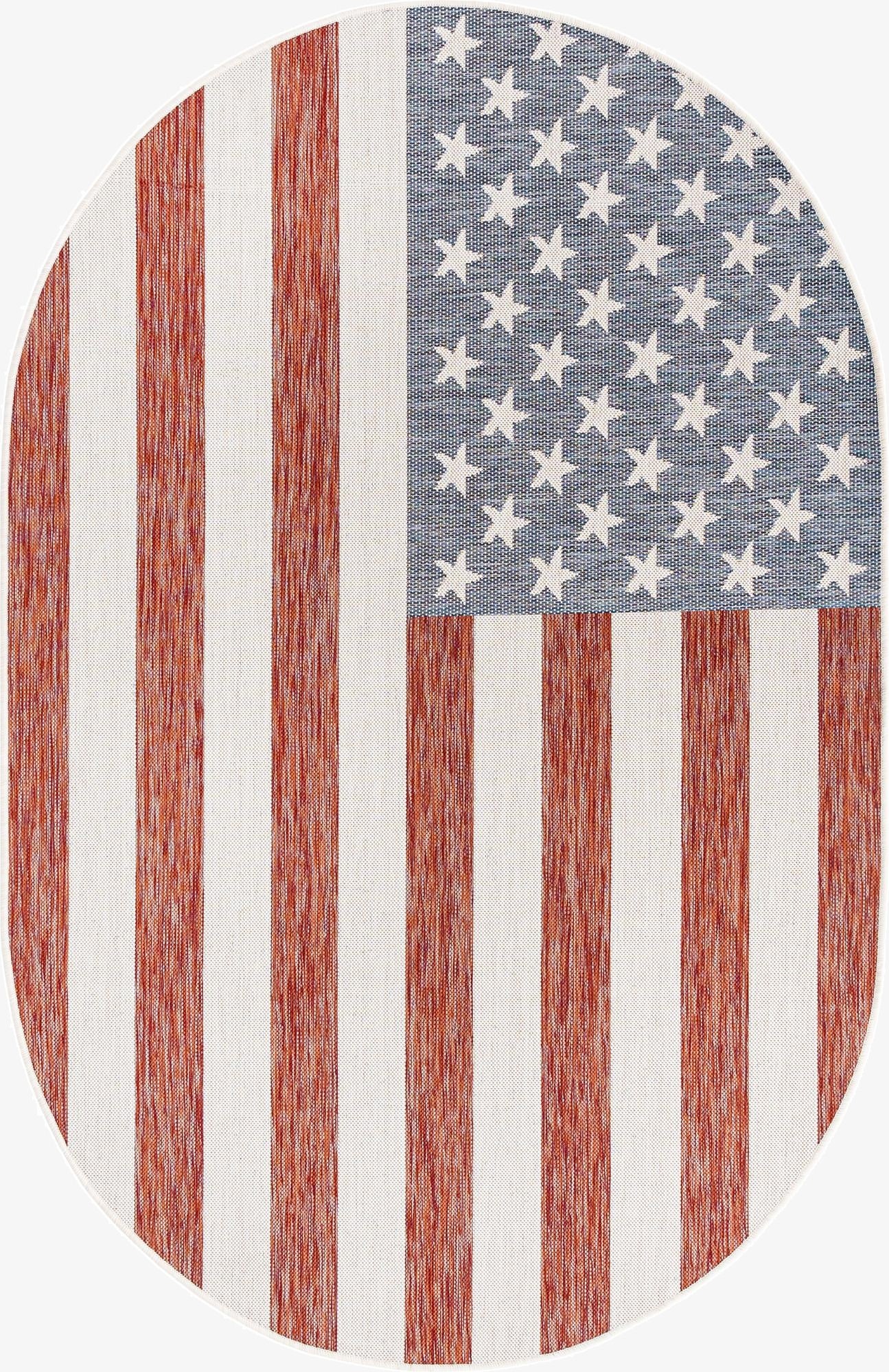  5' 3 x 8'  Washable Jill Zarin Indoor / Outdoor Oval Rug