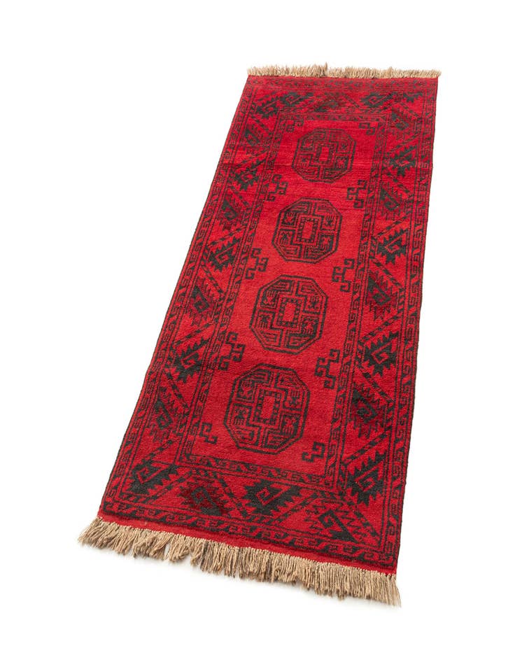 Detail image of  3' 4 x 5' 10  Hand Knotted Afghan Akhche Wool Rug