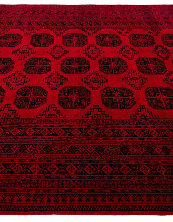 Detail image of  6' 6 x 10'  Hand Knotted Afghan Akhche Wool Rug