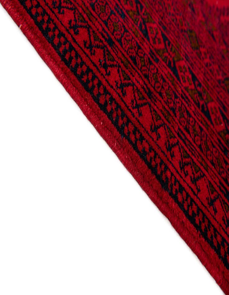 Detail image of  6' 6 x 10'  Hand Knotted Afghan Akhche Wool Rug