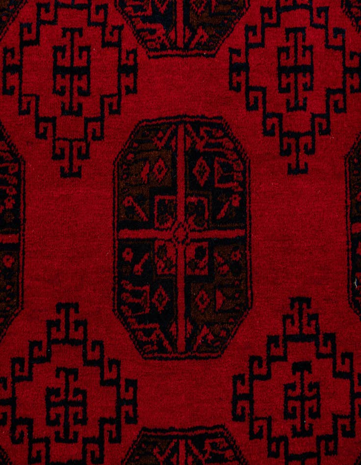 Detail image of  6' 6 x 10'  Hand Knotted Afghan Akhche Wool Rug