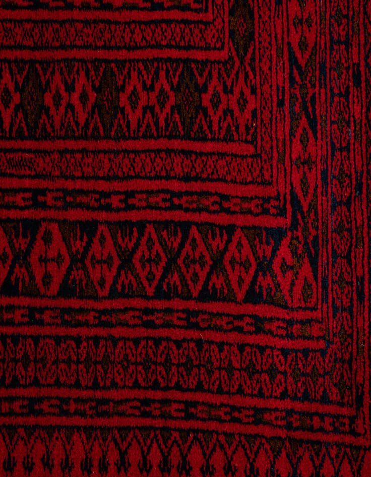 Detail image of  6' 6 x 10'  Hand Knotted Afghan Akhche Wool Rug