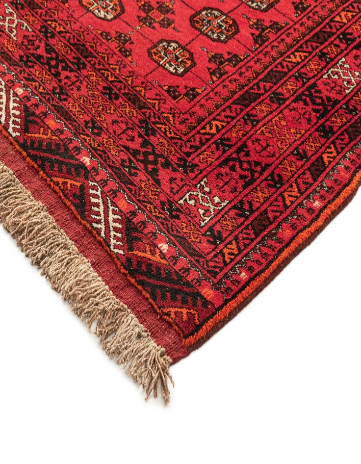 Detail image of  3' 6 x 6' 6  Hand Knotted Afghan Akhche Wool Rug