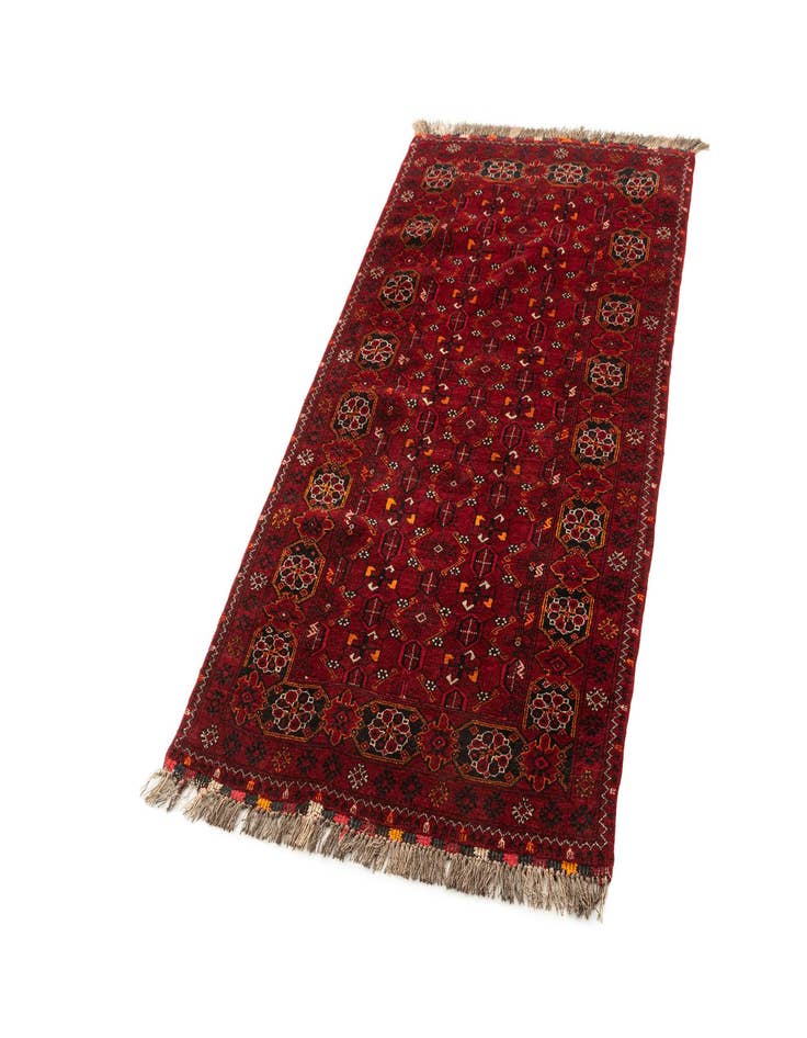 Detail image of  3' 4 x 6' 3  Hand Knotted Afghan Akhche Wool Rug