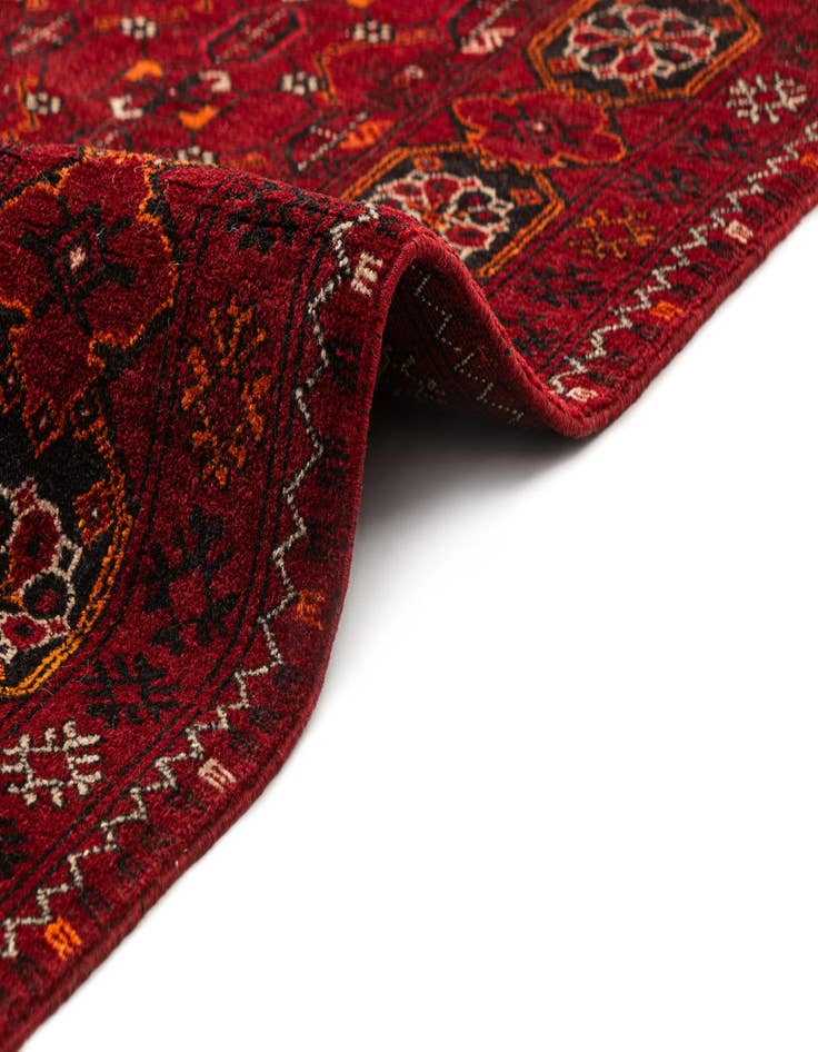 Detail image of  3' 4 x 6' 3  Hand Knotted Afghan Akhche Wool Rug