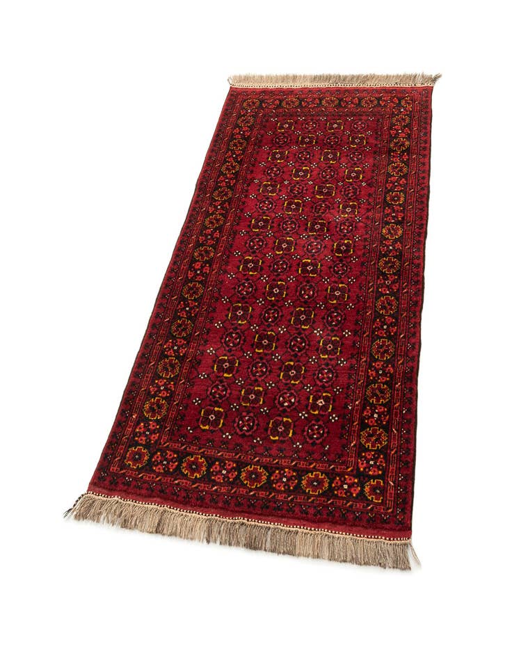 Detail image of  3' 6 x 5' 10  Hand Knotted Afghan Akhche Wool Rug