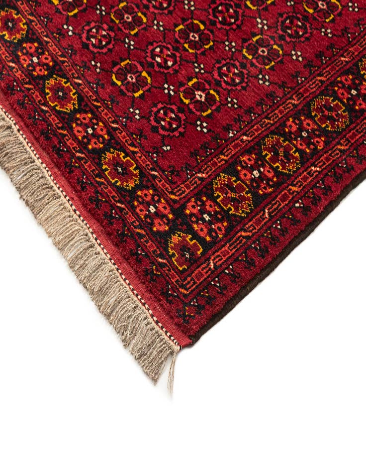 Detail image of  3' 6 x 5' 10  Hand Knotted Afghan Akhche Wool Rug