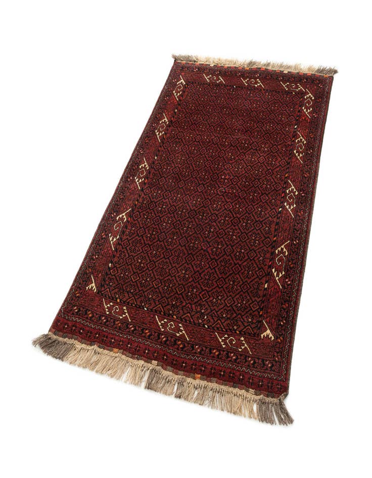 Detail image of  3' 8 x 5' 8  Hand Knotted Afghan Akhche Wool Rug