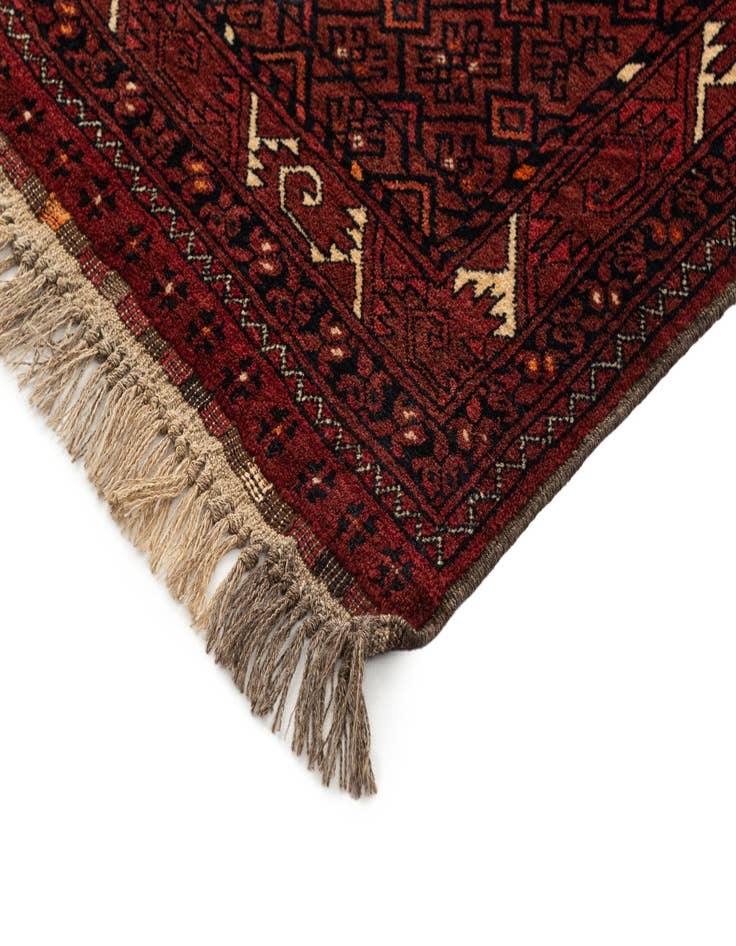 Detail image of  3' 8 x 5' 8  Hand Knotted Afghan Akhche Wool Rug