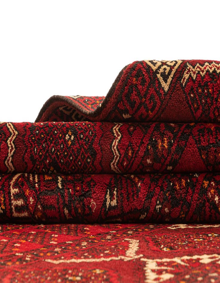 Detail image of  5' x 8' 5  Hand Knotted Afghan Akhche Wool Rug