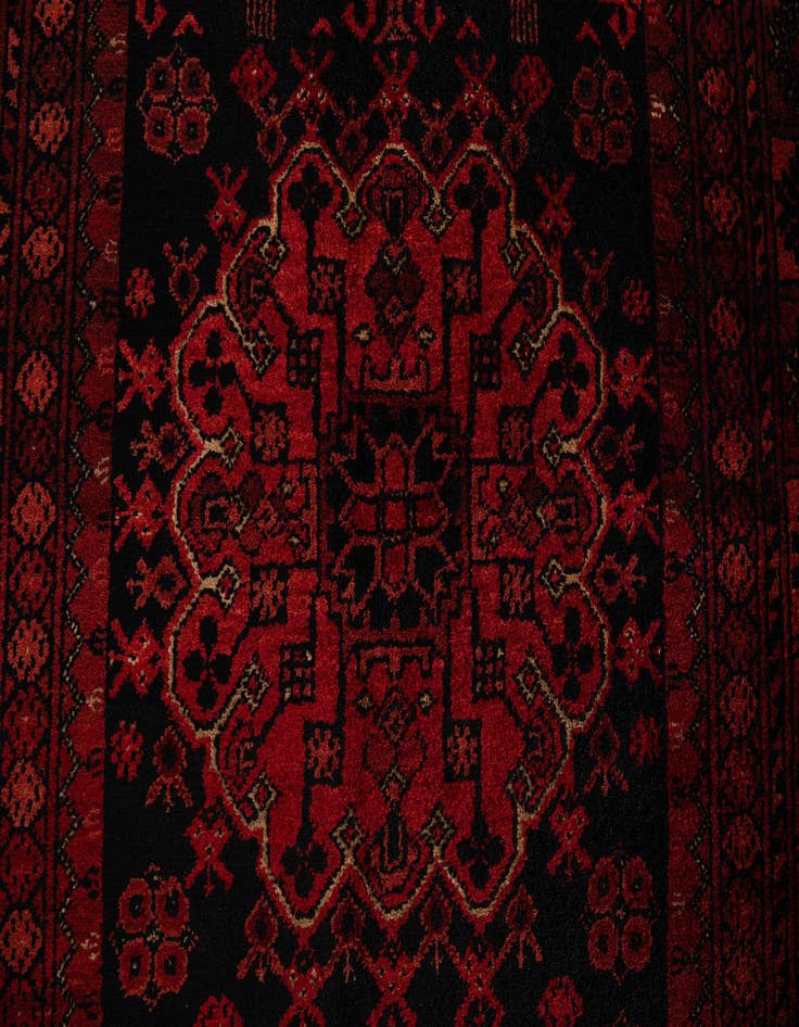 Detail image of  4' 4 x 6'  Hand Knotted Afghan Akhche Wool Rug