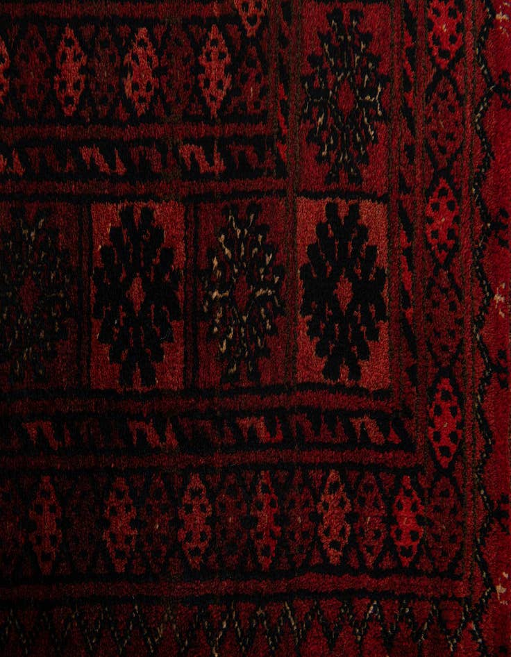 Detail image of  4' 4 x 6'  Hand Knotted Afghan Akhche Wool Rug