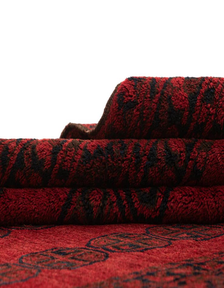 Detail image of  5' x 8'  Hand Knotted Afghan Akhche Wool Rug