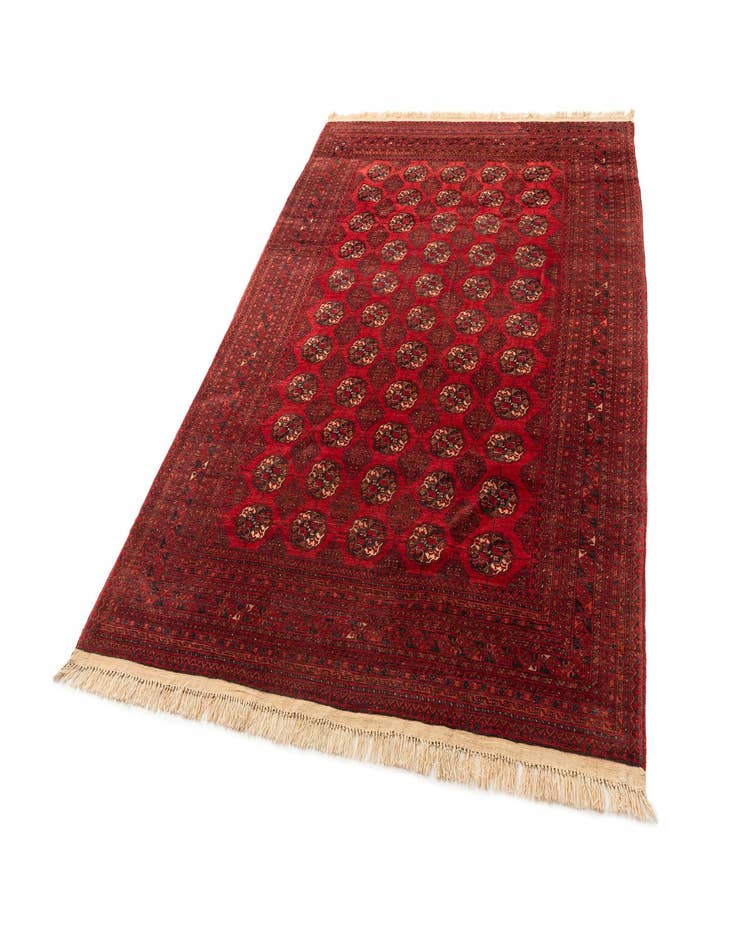 Detail image of  7' x 9' 6  Hand Knotted Afghan Akhche Wool Rug