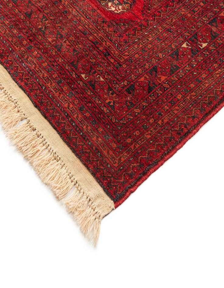 Detail image of  7' x 9' 6  Hand Knotted Afghan Akhche Wool Rug