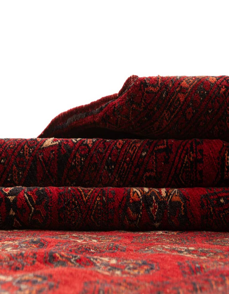 Detail image of  7' x 9' 6  Hand Knotted Afghan Akhche Wool Rug