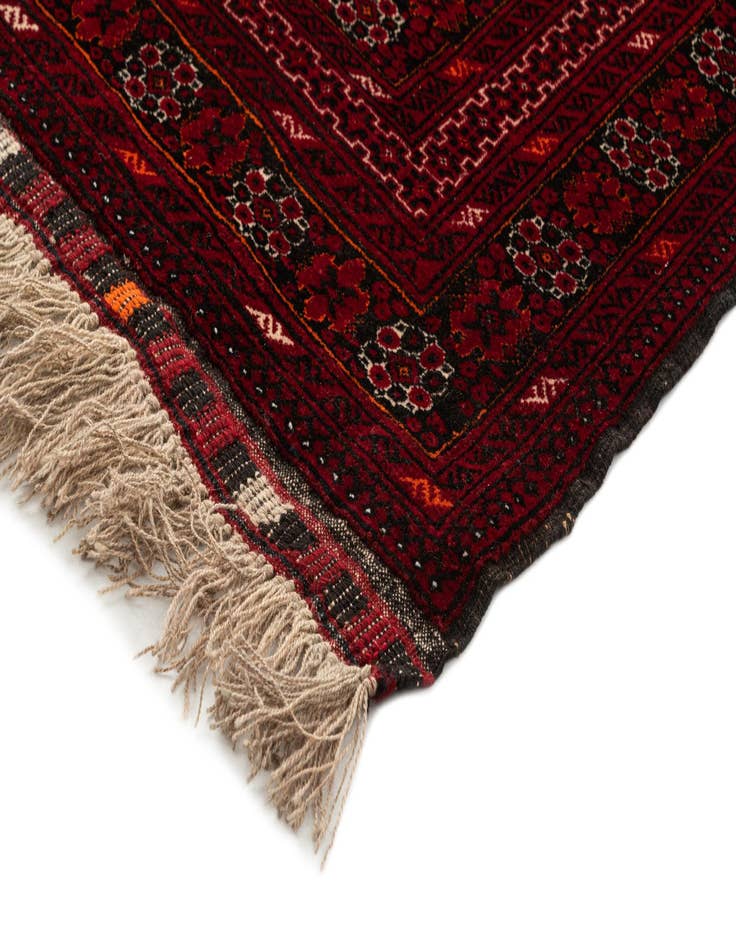 Detail image of  4' 3 x 6' 9  Hand Knotted Afghan Akhche Wool Rug