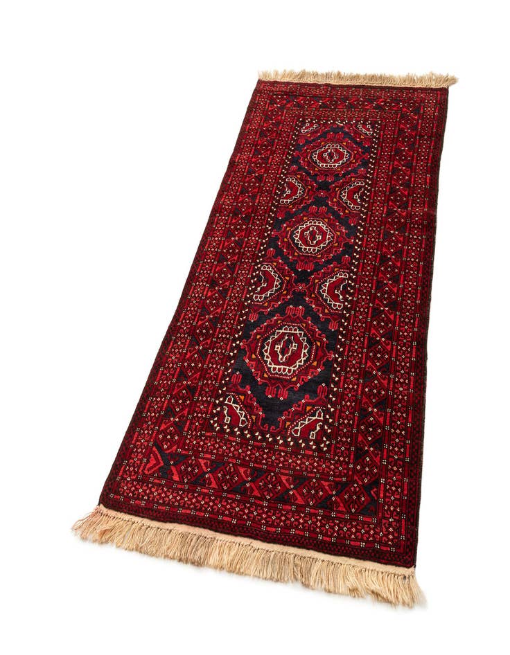 Detail image of  3' 5 x 6' 10  Hand Knotted Afghan Akhche Wool Rug