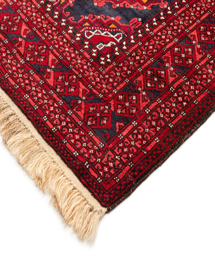 Detail image of  3' 5 x 6' 10  Hand Knotted Afghan Akhche Wool Rug