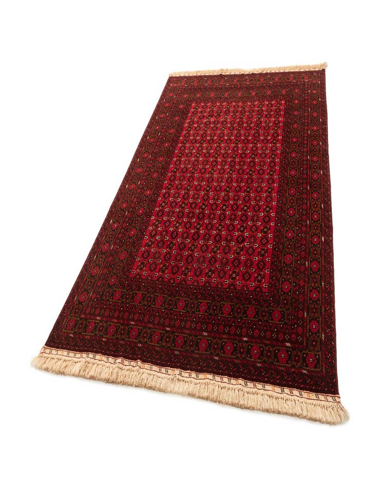 Detail image of  6' 7 x 9' 10  Hand Knotted Afghan Akhche Oriental Wool Rug