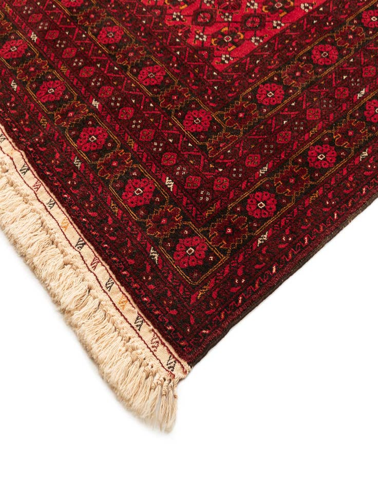 Detail image of  6' 7 x 9' 10  Hand Knotted Afghan Akhche Oriental Wool Rug