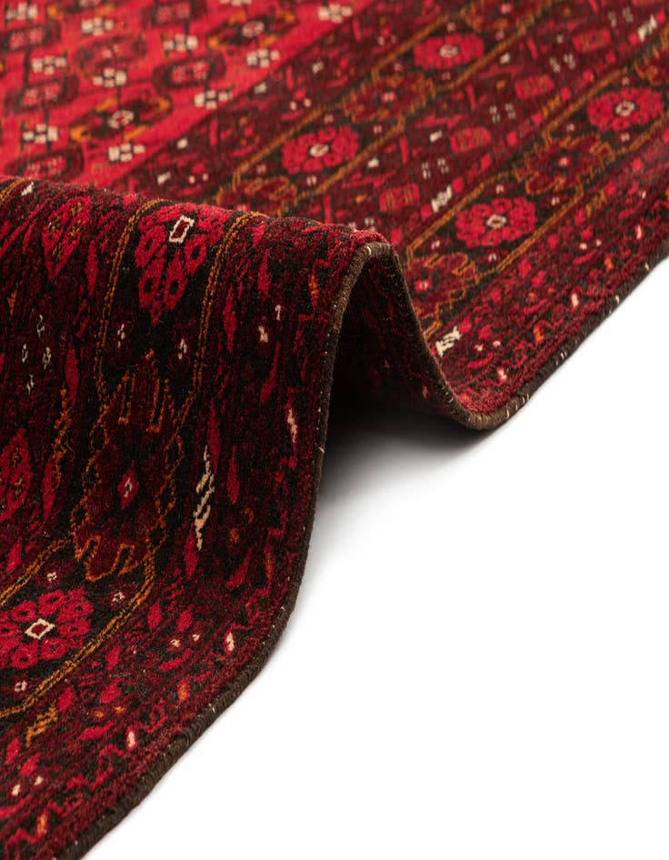 Detail image of  6' 7 x 9' 10  Hand Knotted Afghan Akhche Oriental Wool Rug