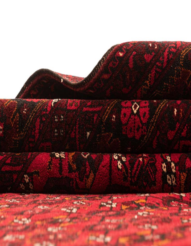 Detail image of  6' 7 x 9' 10  Hand Knotted Afghan Akhche Oriental Wool Rug