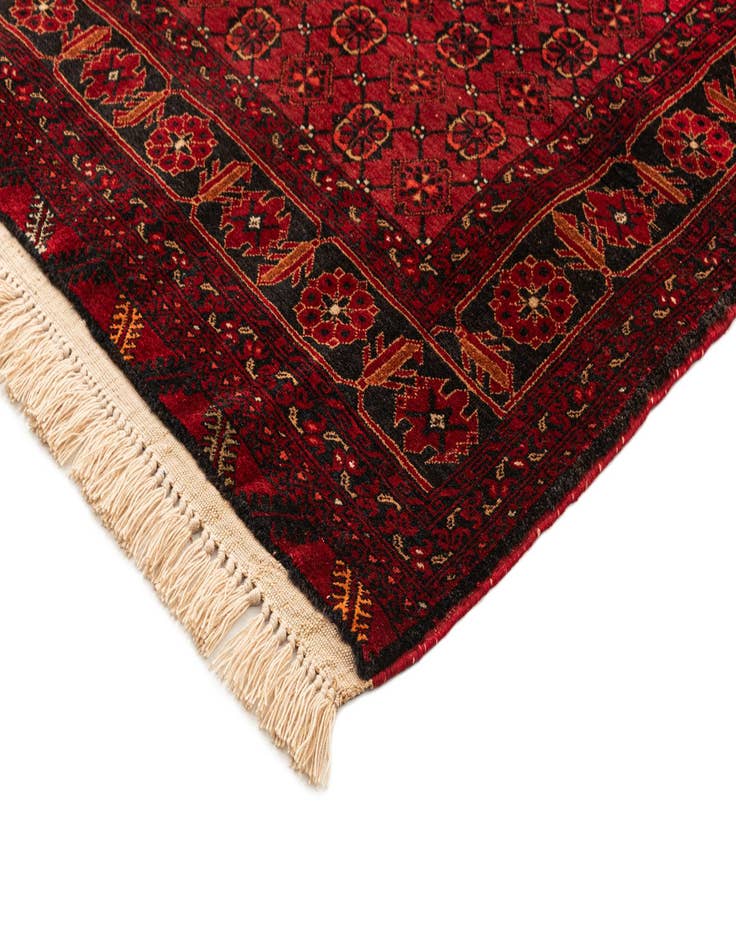 Detail image of  3' 5 x 6' 3  Hand Knotted Afghan Akhche Oriental Wool Rug