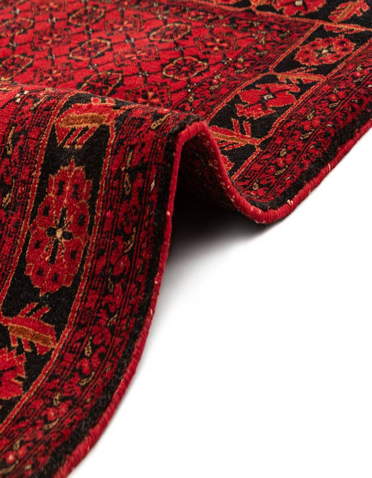 Detail image of  3' 5 x 6' 3  Hand Knotted Afghan Akhche Oriental Wool Rug