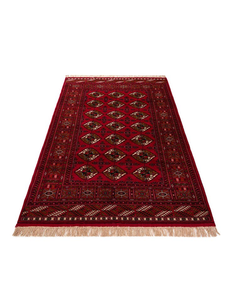 Detail image of  4' 3 x 6' 6  Hand Knotted Afghan Akhche Wool Rug