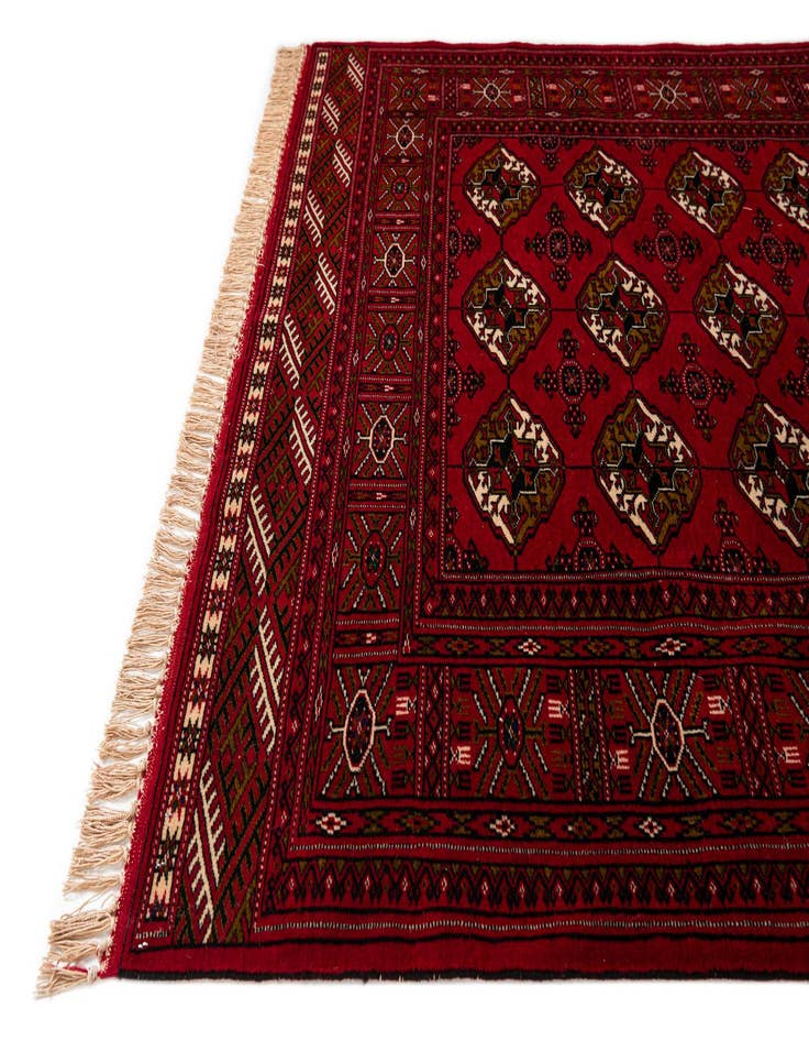 Detail image of  4' 3 x 6' 6  Hand Knotted Afghan Akhche Wool Rug