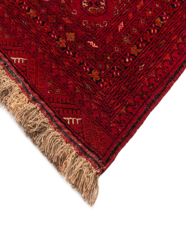 Detail image of  4' x 6'  Hand Knotted Afghan Akhche Wool Rug