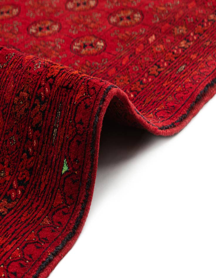 Detail image of  4' x 6'  Hand Knotted Afghan Akhche Wool Rug