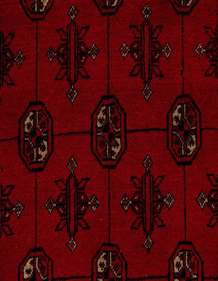 Detail image of  4' 2 x 6' 5  Hand Knotted Afghan Akhche Wool Rug